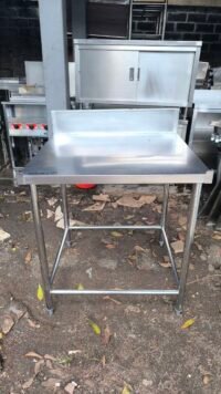 Meja stainless 1 susun backsplash