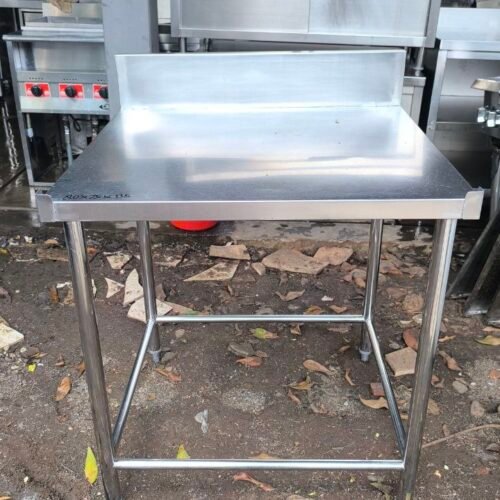 Meja stainless 1 susun backsplash