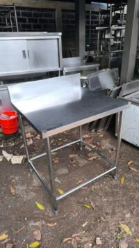 Meja stainless 1 susun backsplash