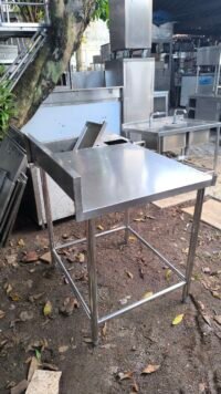 Meja stainless 1 susun backsplash