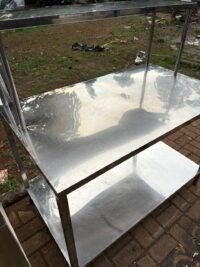 meja stainless 2 susun + upper ukuran 120x70x85