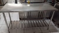 Meja stanless 2 susun ukuran 150x60x85