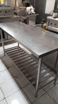 Meja stanless 2 susun ukuran 150x60x85