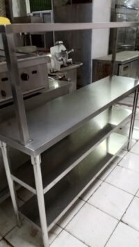 Meja stainless 3 susun + upper 1 susun ukuran 150x37x85