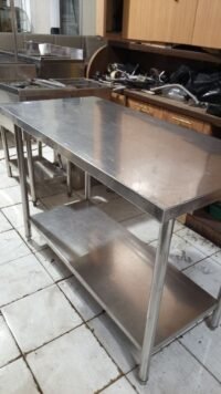 Meja stainless 2 susun ukuran 120x60x85