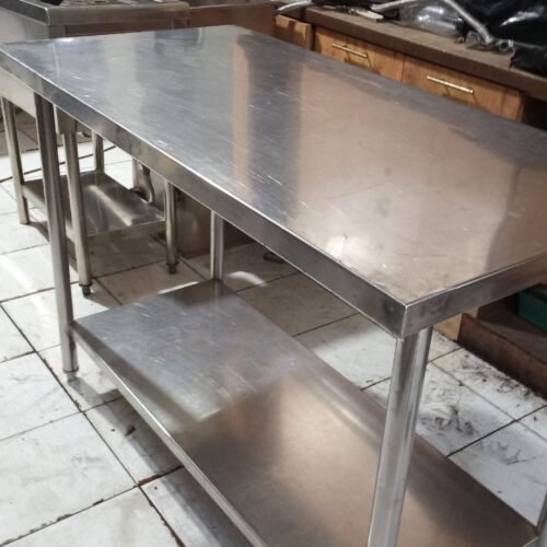 Meja stainless 2 susun ukuran 120x60x85