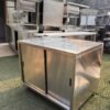 Meja kabinet pintu sliding stainless Ukuran 100x70x85