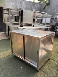 Meja kabinet pintu sliding stainless Ukuran 100x70x85