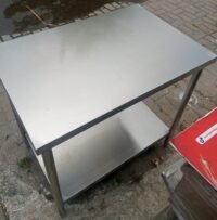 Meja stainless 2 Susun. Ukuran P 90 x L 60 x T 85 cm