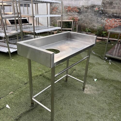 Meja sampah stainless ukuran 100x50x85