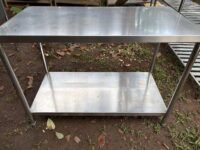 meja stainless 2 susun ukuran 120x60x85