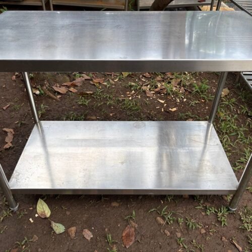 meja stainless 2 susun ukuran 120x60x85