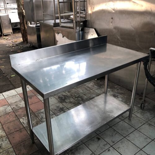 Meja stainless 2 susun backsplash  Uk 120x60x85