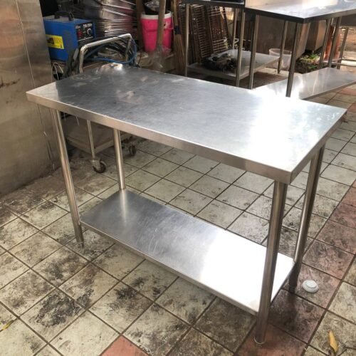 Meja stainless 2 susun Uk 110x50x85