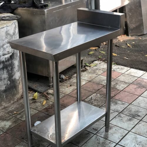 Meja bumbu stainless 2 susun backsplash  Uk 40x73x85