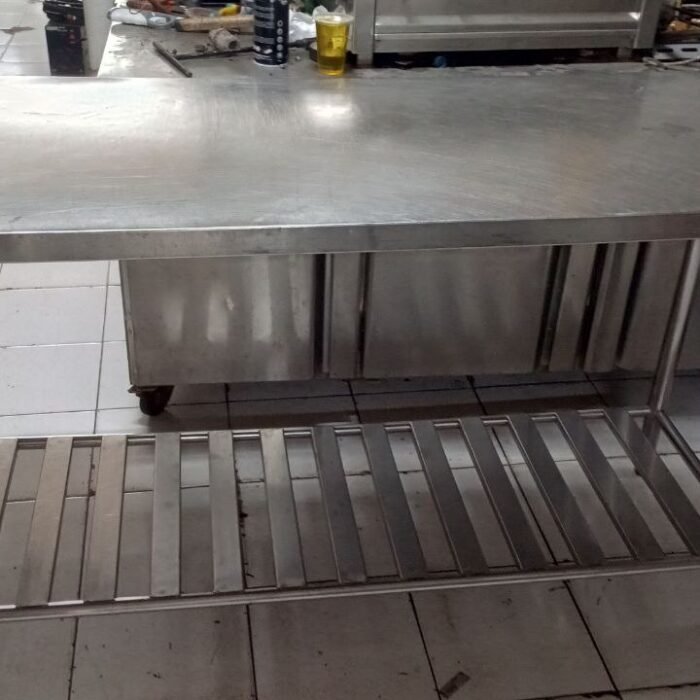 Meja stanless 2 susun ukuran 150x60x85
