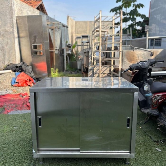 Meja kabinet stainless Ukuran 100x70x85